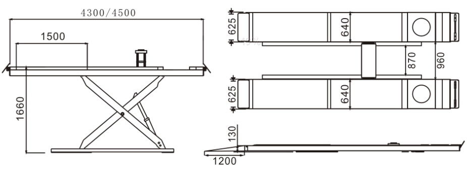 SHL-Y-J-35CCX/45CCX/50CCX Ultrathin Scissor Lift for Four Wheel Alignment(With Trolley) SHL-Y-J-35CCX/45CCX/50CCX Ultrathin Scissor Lift for Four Wheel Alignment(With Trolley)